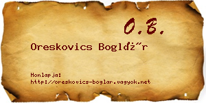 Oreskovics Boglár névjegykártya